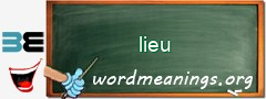 WordMeaning blackboard for lieu